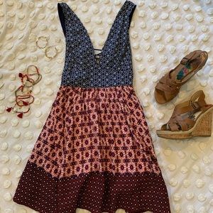 Lulus cutout mix-print dress